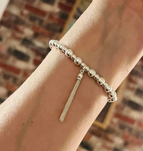 Chunky custom bracelet with Tassel charm