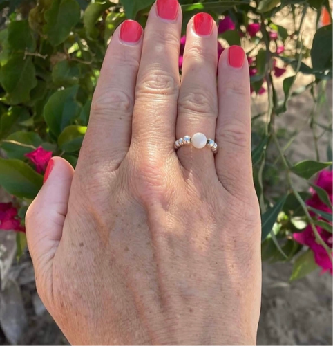 Sterling Silver and Mother of Pearl Ring