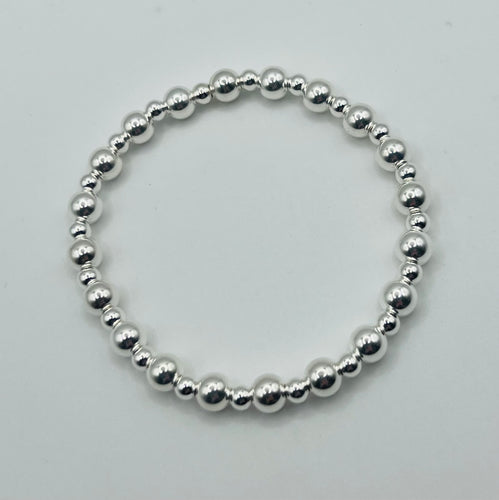 Chunky bracelet with 6mm and 4mm beads - No charm