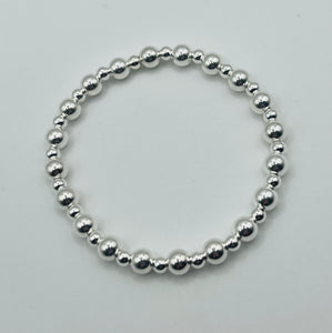Chunky bracelet with 6mm and 4mm beads - No charm