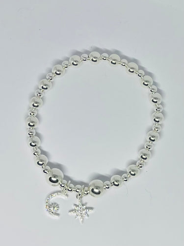 Chunky star and moon bracelet