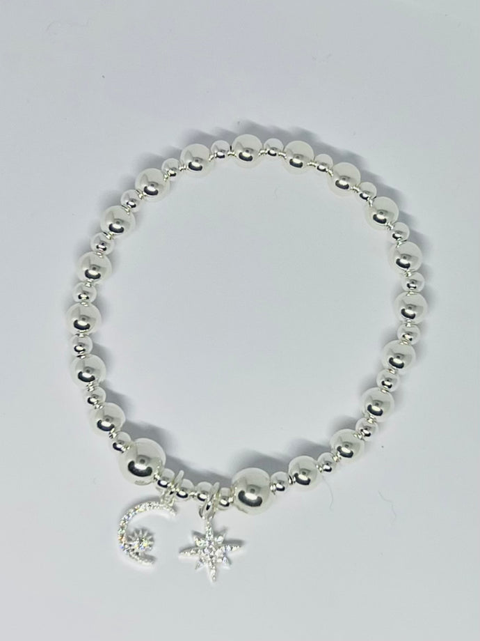 Chunky star and moon bracelet
