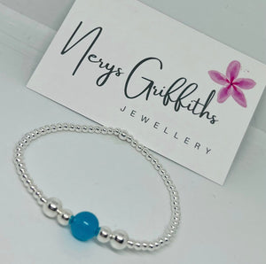 Sterling silver and Gemstone statement Bracelet