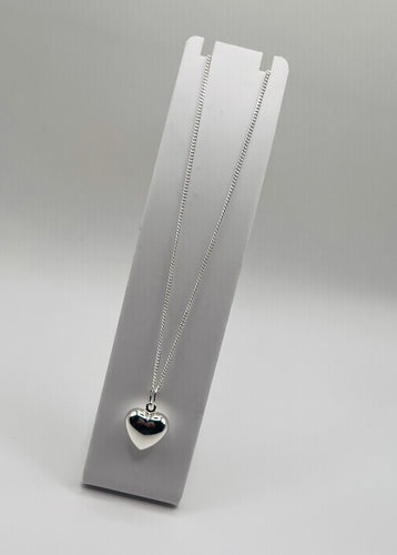Sterling silver necklace with chunky heart charm