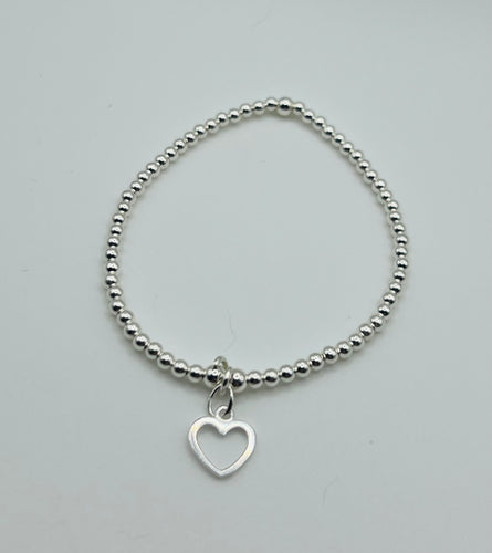 Sterling silver classic bracelet with Open Heart charm