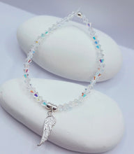 Crystal bracelet and sterling silver charm