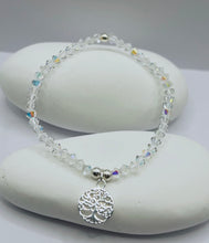 Crystal bracelet and sterling silver charm