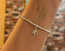 Classic Sterling Silver Bracelet with Paw Charm