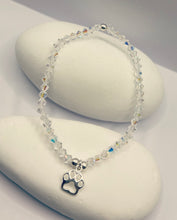 Crystal bracelet and sterling silver charm