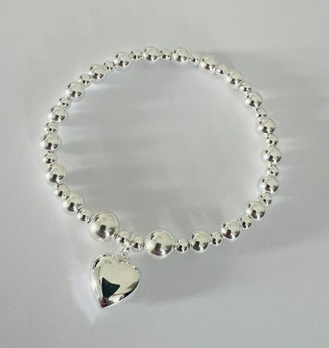 Chunky custom bracelet with chunky heart charm