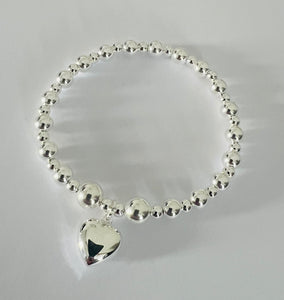 Chunky custom bracelet with chunky heart charm