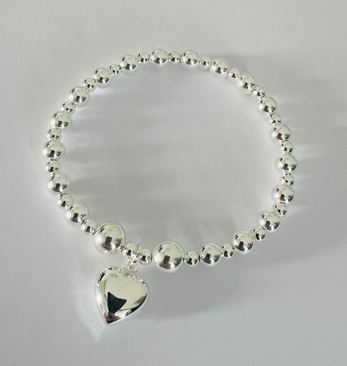 Chunky custom bracelet with chunky heart charm