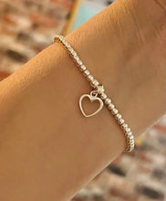 Classic Sterling Silver Bracelet with Open Heart Charm