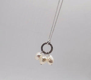 Freshwater Triple Pearl Hoop Necklace