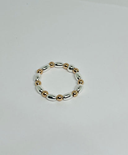 Sterling silver and Rose Gold Vermeil oval ring