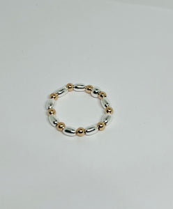 Sterling silver and Rose Gold Vermeil oval ring