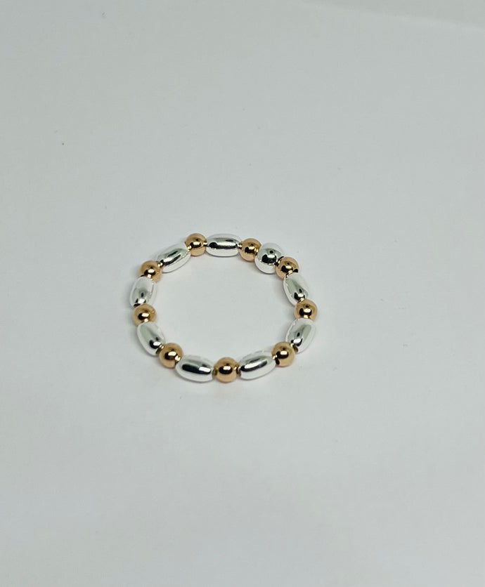 Sterling silver and Rose Gold Vermeil oval ring