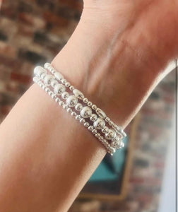 Chunky, oval and classic stack, no charms, Set of 3 bracelets
