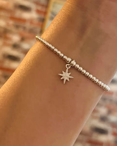 Sterling silver north star bracelet