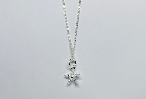 NEW Sterling silver necklace with crystal flower