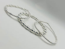 Chunky, oval and classic stack, no charms, Set of 3 bracelets
