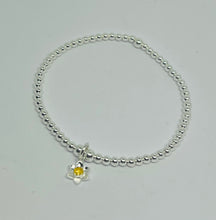 Sterling silver daffodil charm bracelet