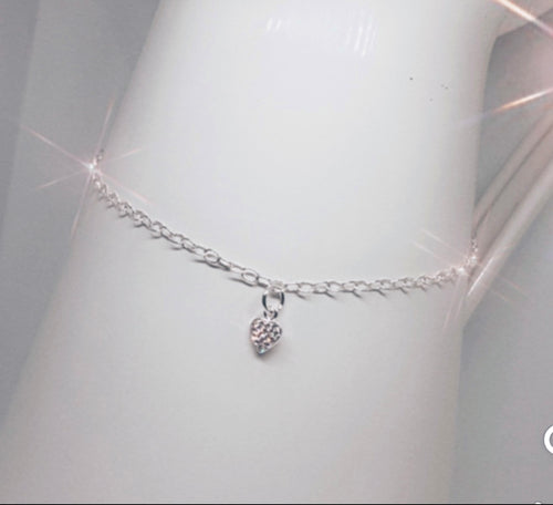 Sterling silver anklet with choice of charm