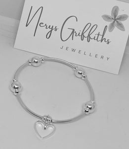 Chunky spacer bracelet with Heart charm