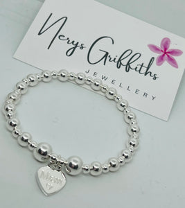 Chunky custom bracelet with engraved heart