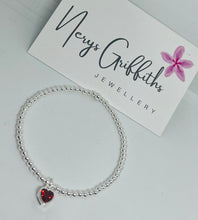 Classic Sterling Silver Bracelet with Light Sapphire Heart Charm