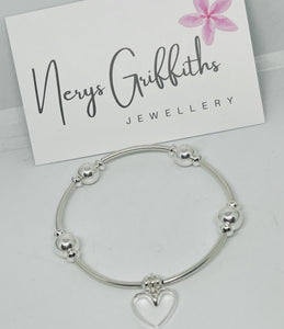 Chunky spacer bracelet with Heart charm