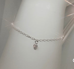 Sterling silver anklet with choice of charm