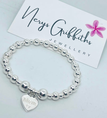 Chunky custom bracelet with engraved heart