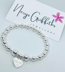 Chunky custom bracelet with engraved heart