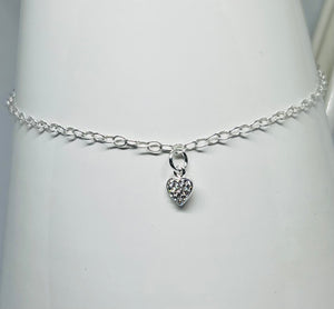 Sterling silver anklet with choice of charm