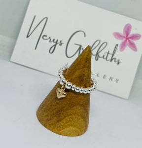 Sterling silver and rose gold vermeil heart ring