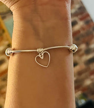 Chunky spacer bracelet with Heart charm