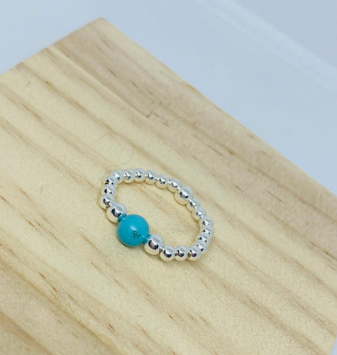 Sterling Silver and with Turquoise Gemstone Ring