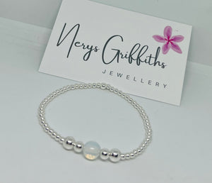 Sterling silver and Gemstone statement Bracelet