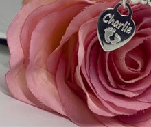 Sterling silver chain with personalised heart charm