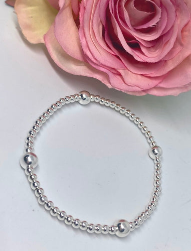 Sterling Silver 4 Ball Stacking Bracelet