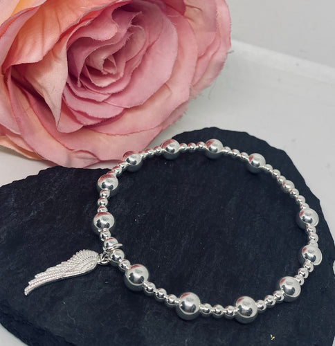 Chunky Ball spacer bracelet with choice of charm
