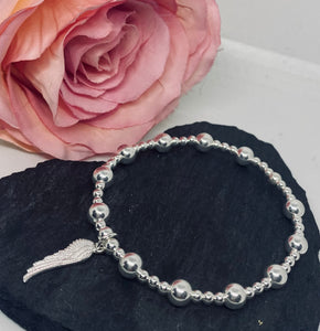 Chunky Ball spacer bracelet with choice of charm