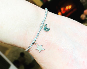 Sterling silver Moon and Star Bracelet