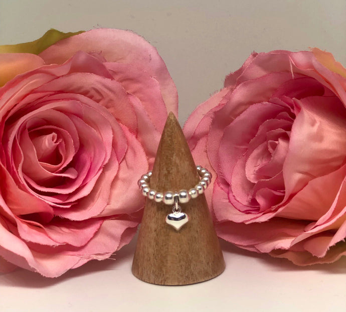 Sterling silver chunky heart ring