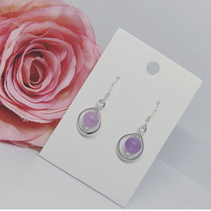 Sterling silver Infinity Earrings with light Amethyst gemstone