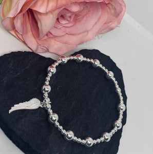Chunky Ball spacer bracelet with choice of charm