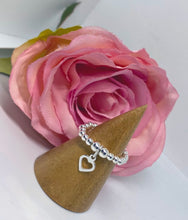 Sterling silver open heart ring