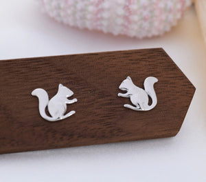 Sterling silver Squirrel stud earrings