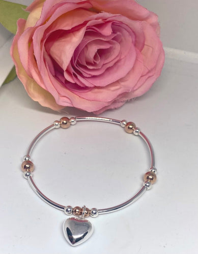 Sterling silver and Rose Gold Vermeil Chunky Spacer Bracelet